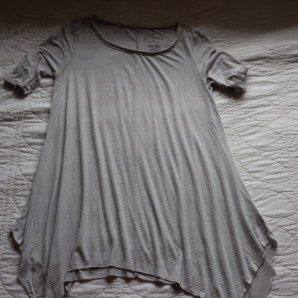 Striped grey and white shirt